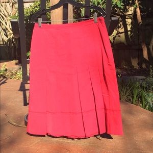 BCBG pleated fire engine red skirt
